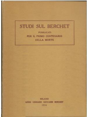 foto copertina libro Studi sul Berchet