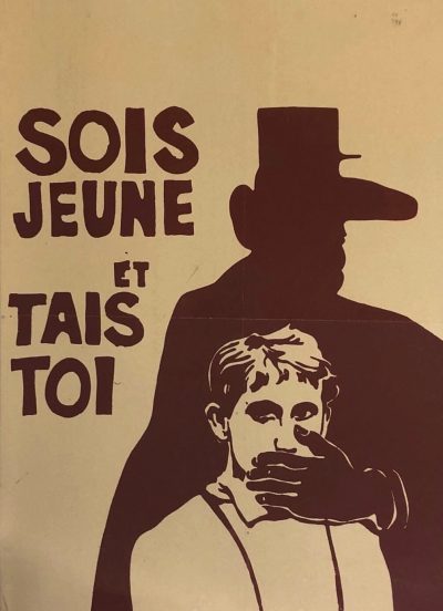 immagine con scritta "sois jeune et tais toi"